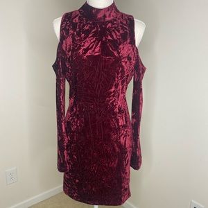 Lulus Velvet Cold Shoulder Dress